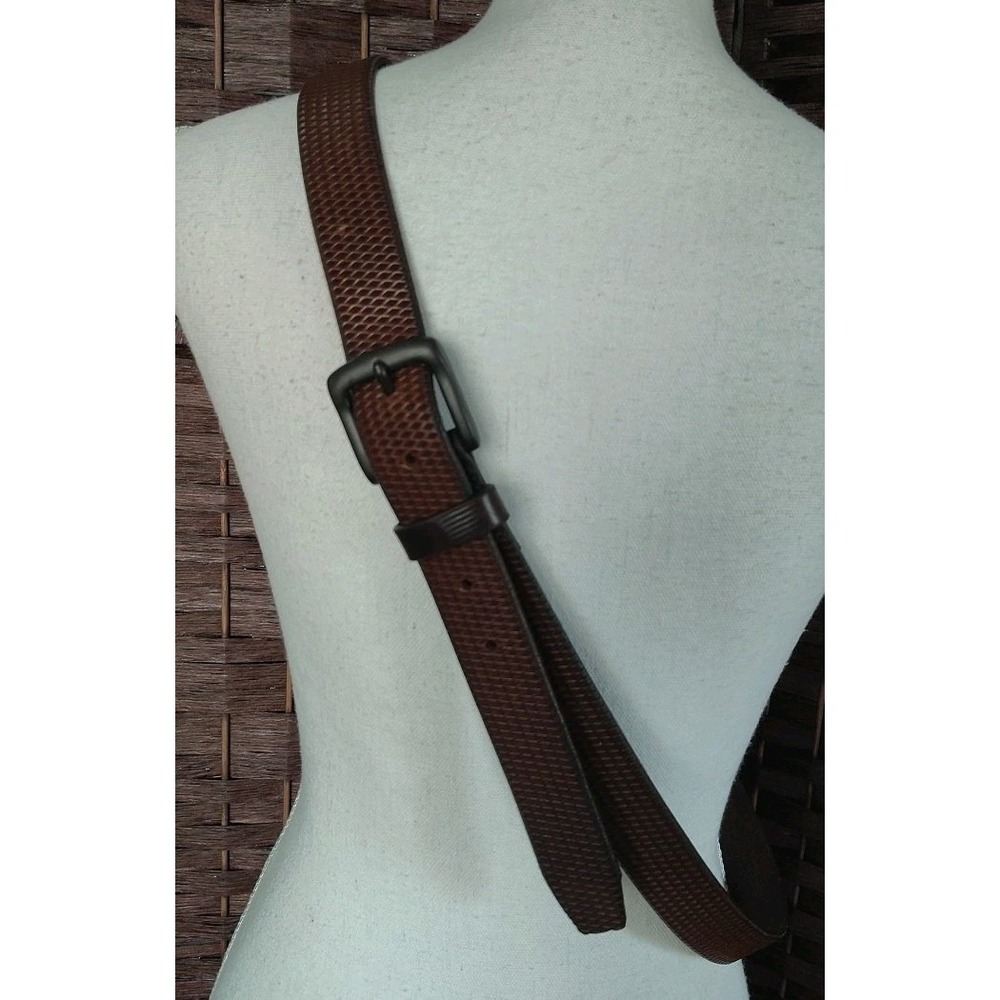Remo Tulliani Genuine Italian Leather Belt 46 Made In Italy 157202 Brown Diamond